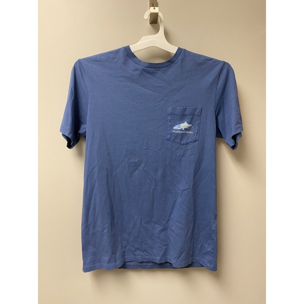 Men's Vineyard Vines Fish Shirt Blue Small